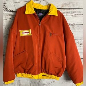 MamaHasGun Men’s Orange Heavy Coat Japanese Streetwear Size Large